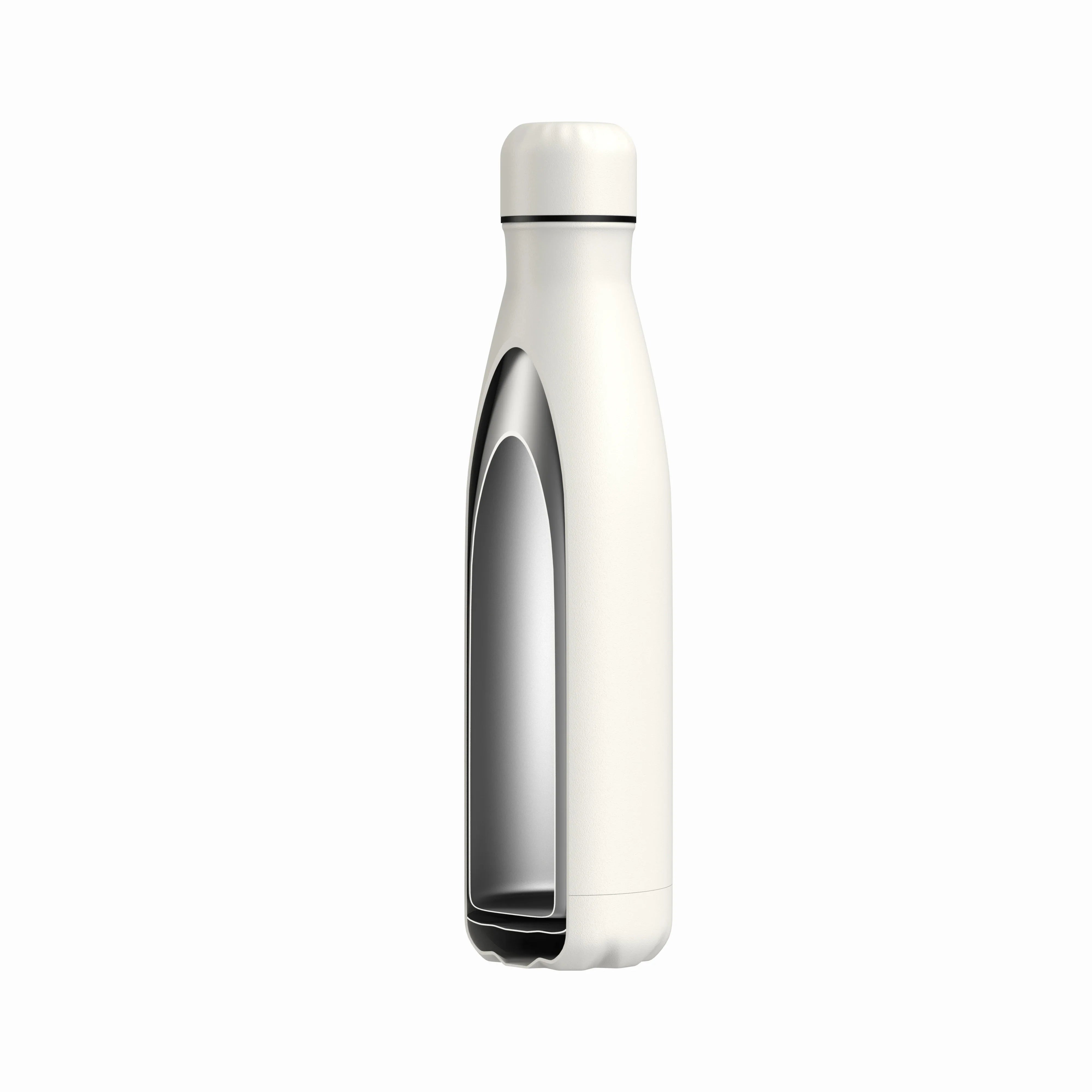 Outin thermos bottle with double vacuum insulation.